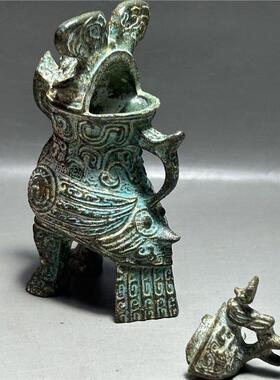 仿古妇好鸮尊青铜器酒器摆件家居工艺品商务办公室客厅博古架摆件