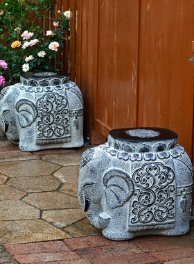 仿古大象人造石墩户外花槽花盆底座庭院花园N布置入户门口装饰摆