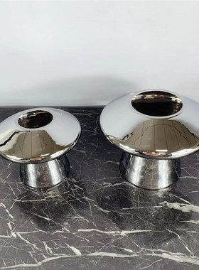 现代创意电镀银色蘑菇玻璃花瓶摆件客厅茶几玄关餐V桌插花器装饰