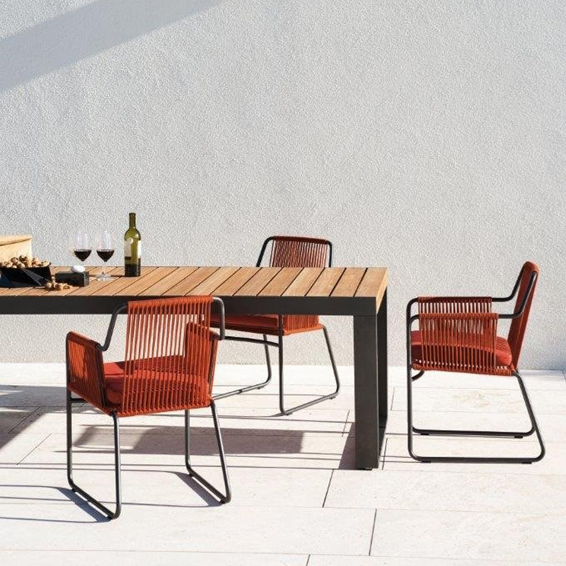 北欧庭院户外餐桌椅休闲露天露台花园室外阳台藤椅子简约别墅家具 - 图1