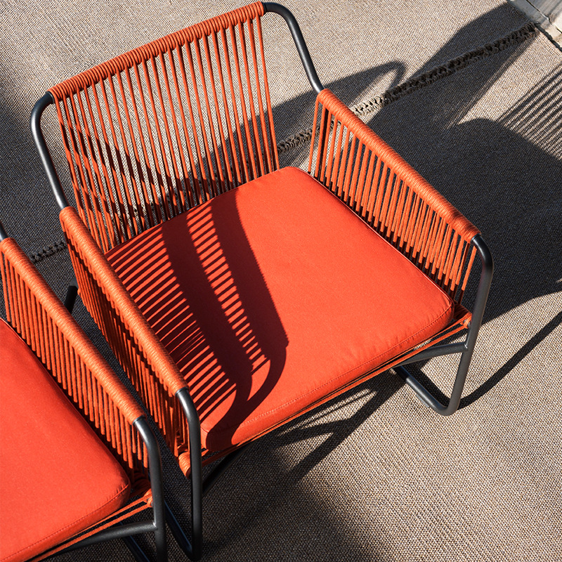 北欧庭院户外餐桌椅休闲露天露台花园室外阳台藤椅子简约别墅家具 - 图2