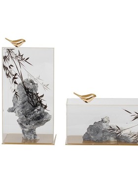 新中式家居摆件样板房o软装饰品简约风中式装饰品售楼处水吧台摆