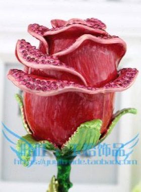 创意锡金属工艺品桌上摆件粉红玫瑰花家居房间饰品柜台摆设品送礼