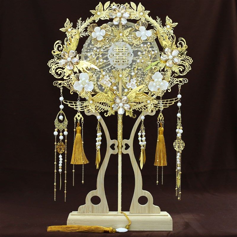 新品团扇结婚新娘秀禾服手工婚扇中式喜扇成品团扇9157,淘宝优惠券,粉丝福利购,淘宝优惠卷