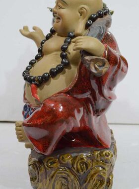 石湾公仔陶瓷工艺品摆件家居摆设艺术饰品开业礼品招财进宝长寿佛