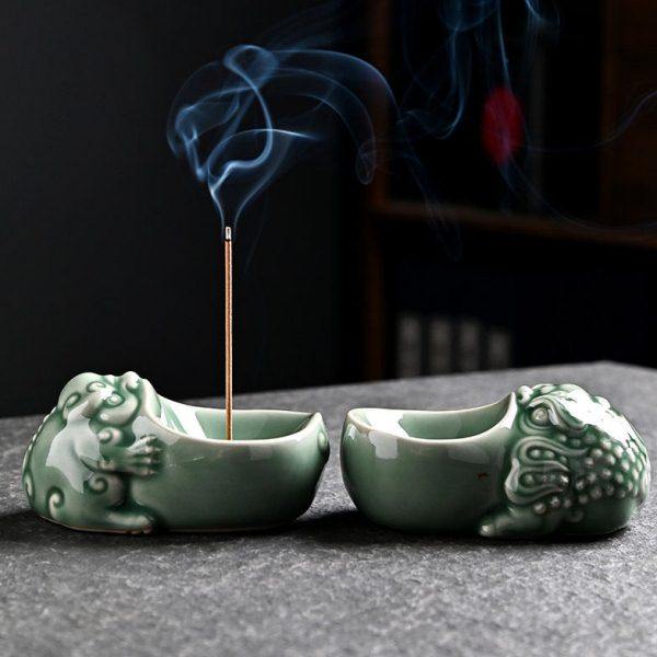 青瓷香炉香道线香薰炉创意家居中式家用摆件国风神兽香插装饰品批,淘宝优惠券,粉丝福利购,淘宝优惠卷