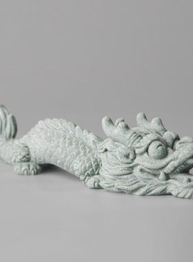 逗兽记 个性青砂石鱼缸装饰造景摆件新中式一条好龙桌面茶宠茶玩