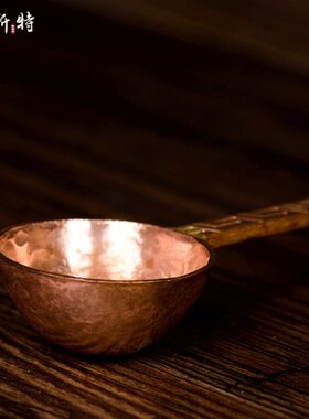 红铜火供勺护摩勺 尼泊尔手工铜鎏金鎏银烟供勺金刚勺家用香薰勺