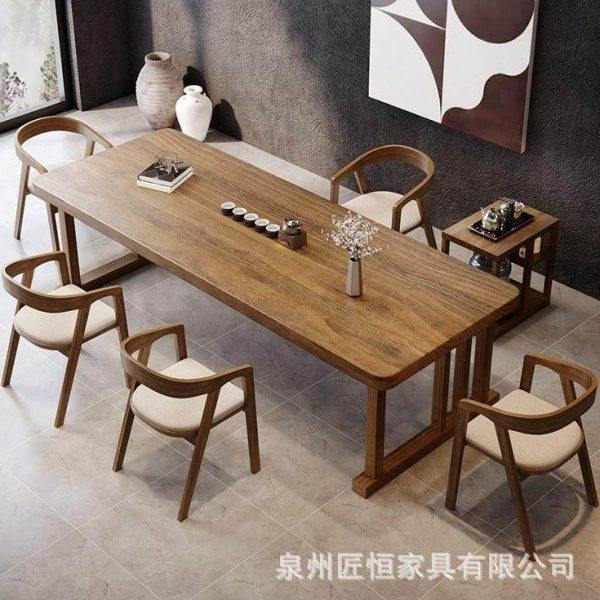 新中式客厅实木茶桌全套家用大板茶台原木禅意泡茶桌公室茶桌椅,淘宝优惠券,粉丝福利购,淘宝优惠卷