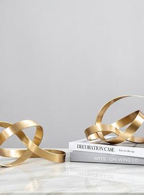 现代简约几何金属艺术摆件客厅电视柜酒柜样板间玄关家居软装饰品