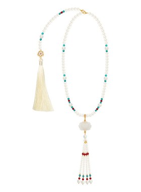 爆款新款项链古j风饰品背云流苏宫廷璎珞唐风汉服配饰软璎珞