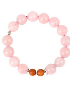 天然水晶粉晶大颗粒单圈手链马粉小花清新桃粉色女.款手串饰品