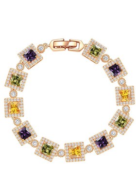 方糖手链女气质hins精致闪锆网红通勤个性轻奢复古锆石几何手饰潮