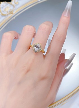 珠宝 S925银欧美椭圆鸽子蛋6*8I戒指高碳钻指环女欧美时尚简约