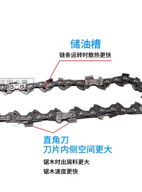 角磨机改装电链锯链条11.5寸12寸小型油锯通用家用伐木锯链条配件