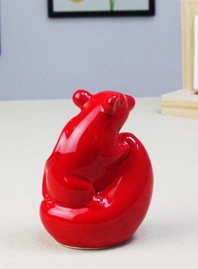 陶瓷十二生肖鼠桌面客厅玄关书房电视柜礼品现代简约装饰摆设摆件