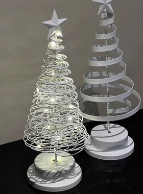 新家的100个快递圣诞树灯圣诞节装饰摆件桌面客厅房间布置小型