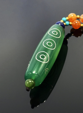 BUDDIA孔雀王天珠紫檀项链