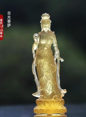 釉面日月菩萨观音佛像装饰家居客厅佛堂寺庙供奉日月观音