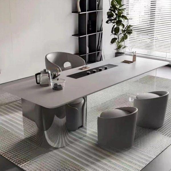 阳台茶桌轻奢现岩板亚克力悬浮底座茶盘电器一体家居客厅茶台,淘宝优惠券,粉丝福利购,淘宝优惠卷