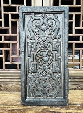 中式复古汉砖雕刻寿桃纹非遗金石传拓研学拓片制作壶承茶干泡台