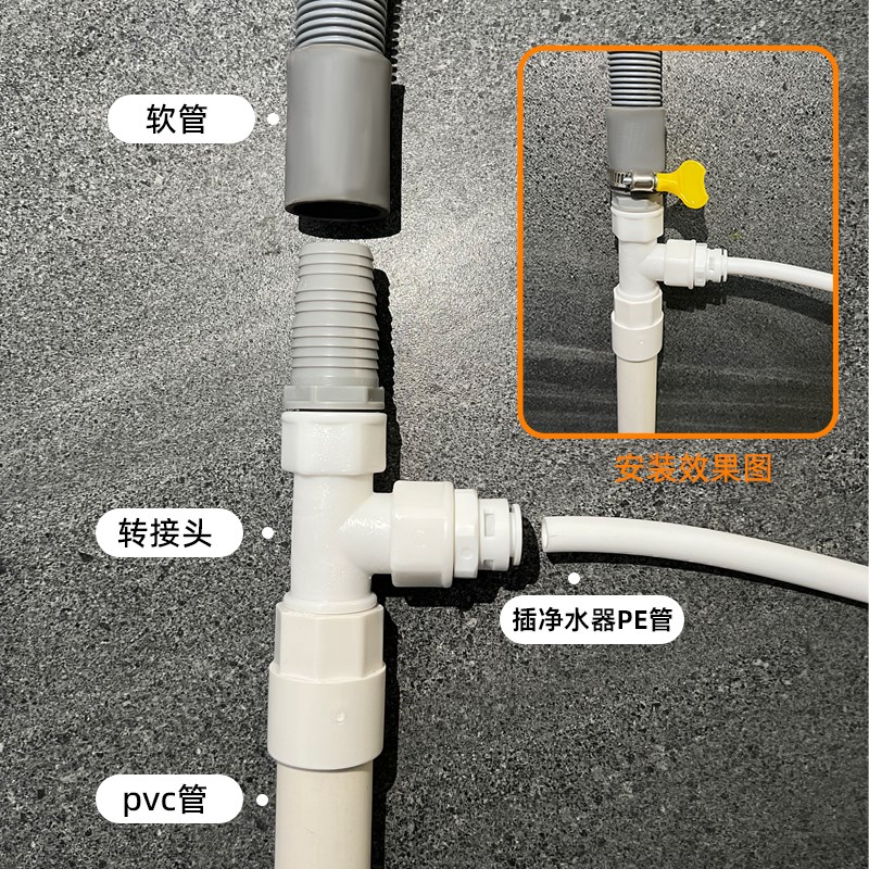 25/32pvc管l下水三通洗衣机扫地机洗碗机净水器茶盘排水管三通 - 图1