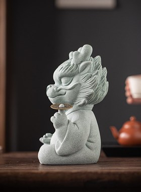 创意青砂石神龙大师十二生肖吉祥物招财摆件家居办公室桌面装饰品