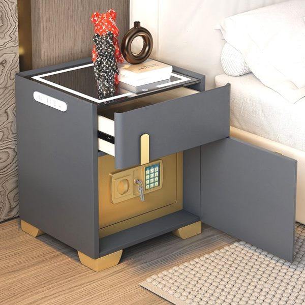 家用智能床头柜保险箱一体简约现代卧室收纳柜保险箱多功能无线充,淘宝优惠券,粉丝福利购,淘宝优惠卷