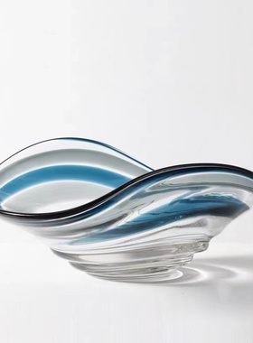 现代简约轻奢高端玻璃琉璃创意果盘收纳家K用摆件茶几桌面餐桌酒