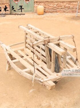 老农具木车手推车老式独轮车独轮车木车民俗农村老货怀旧复古装饰