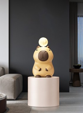 可爱卡皮巴拉情绪稳定落地摆件客厅电视机柜旁摆客厅沙发旁件乔迁