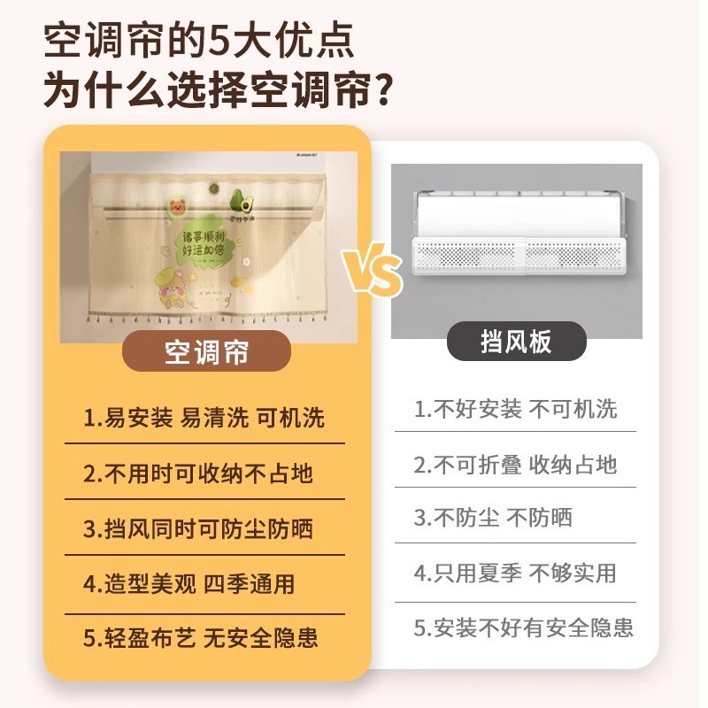 空调挡风帘冷气防直吹2025新款壁挂式遮挡M风板坐月子婴儿通用网 - 图1