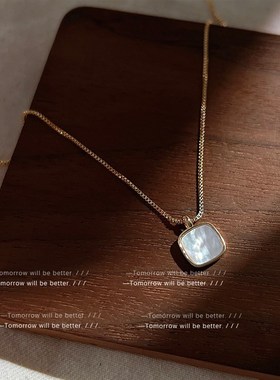 轻奢小众贝壳项链女日韩小众温柔C气质贝母锁骨链高级感时髦款饰