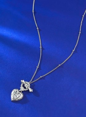 珠宝S925j银轻奢风爱心吊坠项链高级感精致锁骨链项链直播爆款