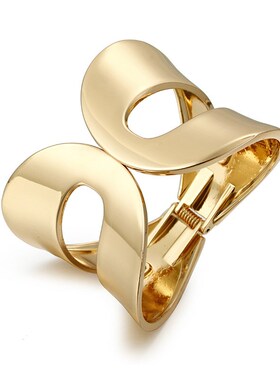 大光面手镯镂空锌合金v女性欧美个性风潮夸张风跨境手饰品手镯