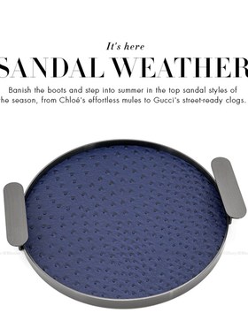 现代样板间简约圆形托盘漆器家居软装饰品茶N几桌面摆件摆场工艺