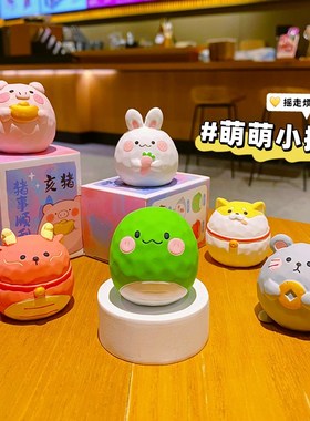 2025年新款木雕风十二t生肖圆宝办公室桌面摆件家居装饰品汽车用