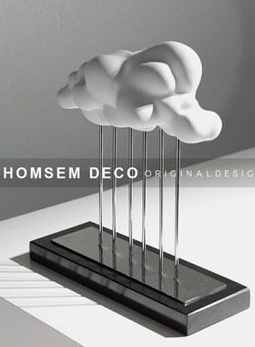 简约现代树脂云朵摆件创意家居饰品儿童J房书柜摆设样板间客厅摆