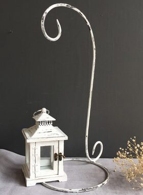 美式复古铁艺木制风灯花园杂货庭院装饰灯户外草坪装饰品摆件