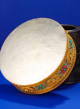 尼泊尔掐丝曼扎八吉祥鎏金曼茶罗龙头底座供曼茶盘超大号20cm