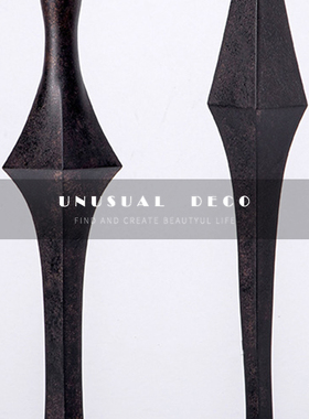 欧式现代极简黑i色菱形几何摆件客厅书房样板间售楼处桌面软装饰