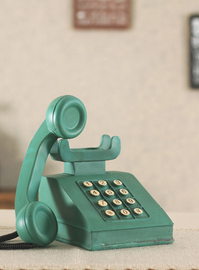复古模型电话机美式咖啡馆酒吧服装店铺餐厅装饰老式橱窗陈列摆件