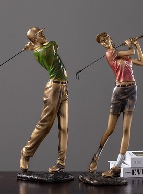 欧式高尔夫抽象人物m雕塑摆件客厅电视柜酒柜装饰品办公室书柜摆