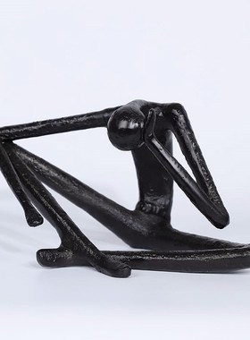 现代创意奇特趣味性抽象树脂金属人物雕塑工艺品书柜电视柜陈设品