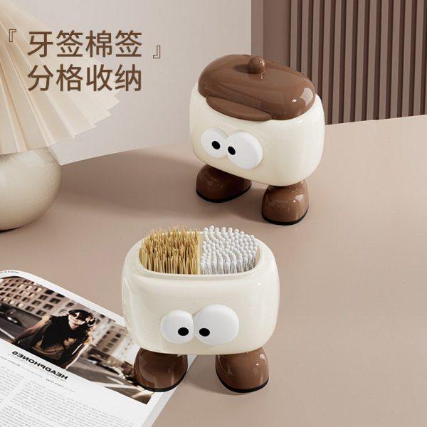 创意网红牙签筒棉签2024新款牙线收纳盒空盒子家用可爱卡通包邮,淘宝优惠券,粉丝福利购,淘宝优惠卷