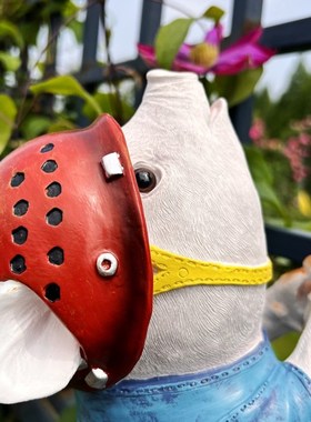 花园装饰户外攀爬小猪挂件庭院阳C台墙面布置造景墙挂饰墙饰挂件