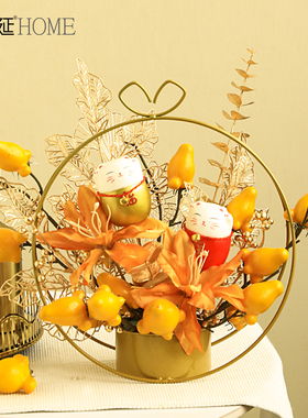 2023新款轻奢高档新年装饰花艺摆E件家居客厅电视柜酒柜软装饰品