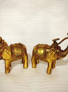 飞龙纯铜大象对象摆件 铜象吉祥 铜像如意一对招财吸财工艺礼品
