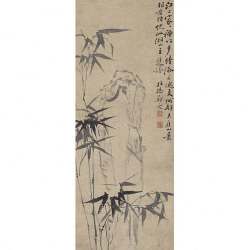 清 郑板桥  墨竹图图名家水墨立轴微喷复制装饰画学习临摹画稿 - 图3