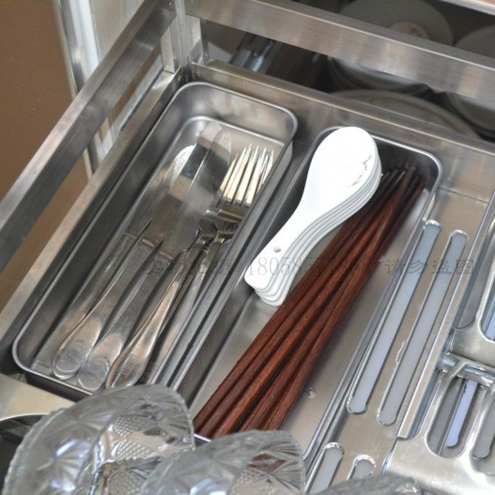 304不锈钢筷子盒筷筒消毒碗柜沥水笼架餐具厨房拉篮 调羹收纳盒,淘宝优惠券,粉丝福利购,淘宝优惠卷